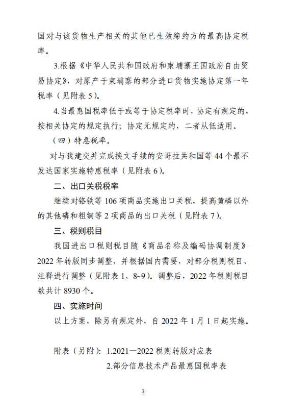 国务院公布2022年关税调整方案 糖税率不变