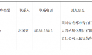 关于增设成都勇骑物流有限公司（大弯川化库）为配送仓的公告